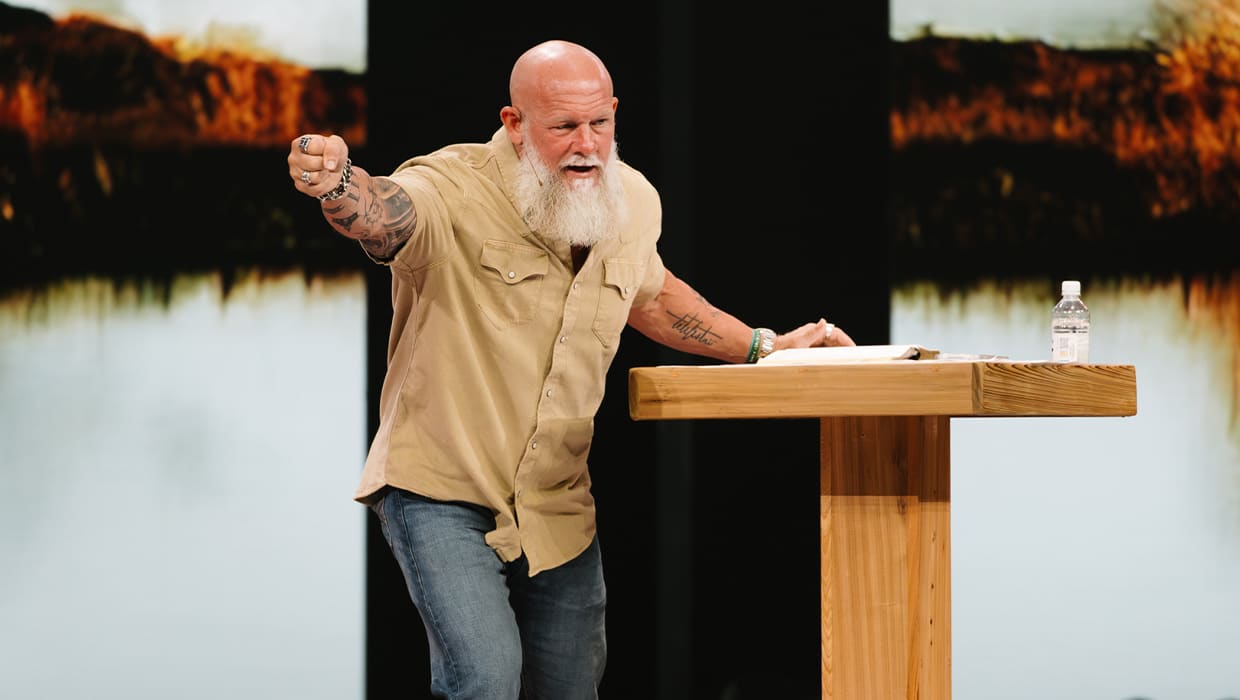 Joby Martin preaching on the Eleven22 stage